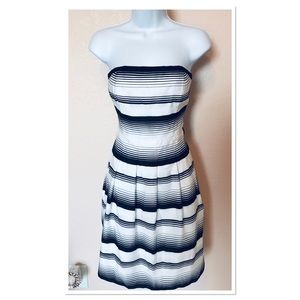 WHBM Black White Striped Strapless Sundress Dress